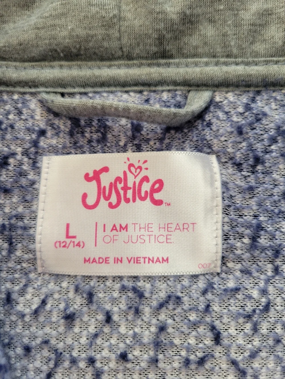 Justice Navy & Purple Ombre Half Zip Sherpa Hoodie Girls Size 12/14